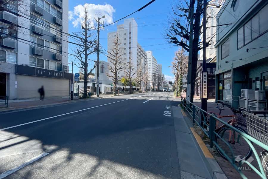 敷地北側の前面道路　