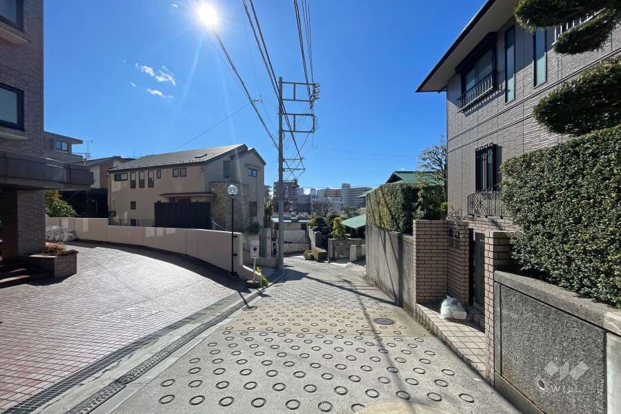 敷地西側の前面道路