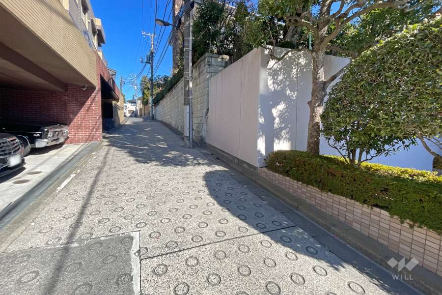 敷地西側の前面道路　