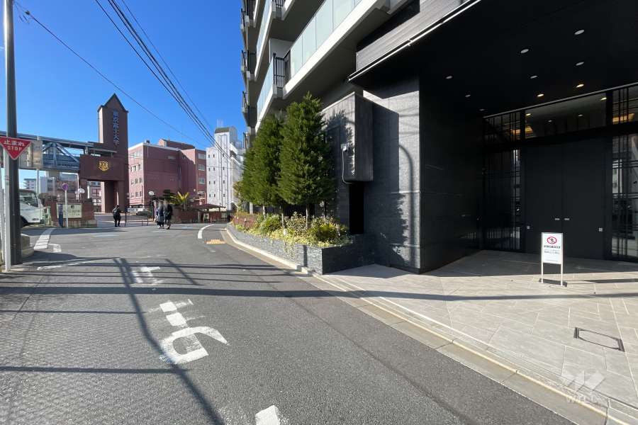 敷地の南側前面道路（東側から）