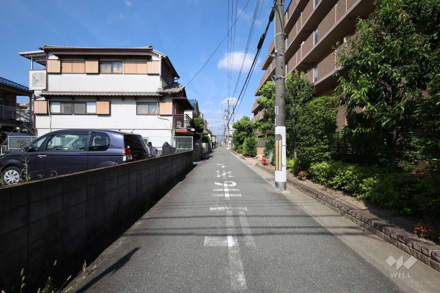 敷地南側の前面道路（東側から）