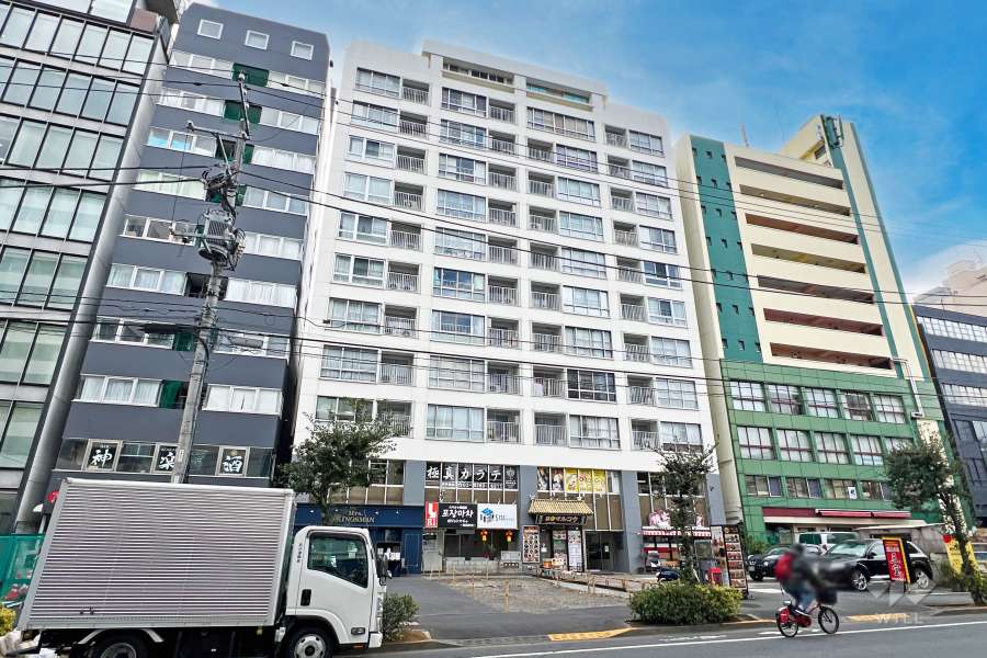 ライオンズマンション神楽坂の外観（北側から）