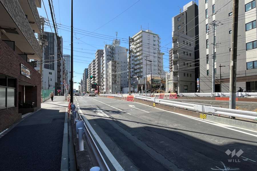 敷地の東側前面道路（北側から）