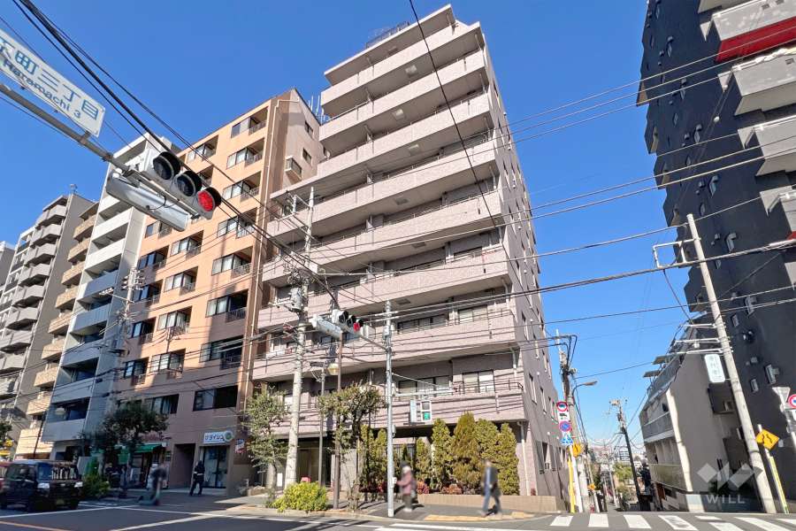 スヴェニール早稲田夏目坂の外観（南西側から）