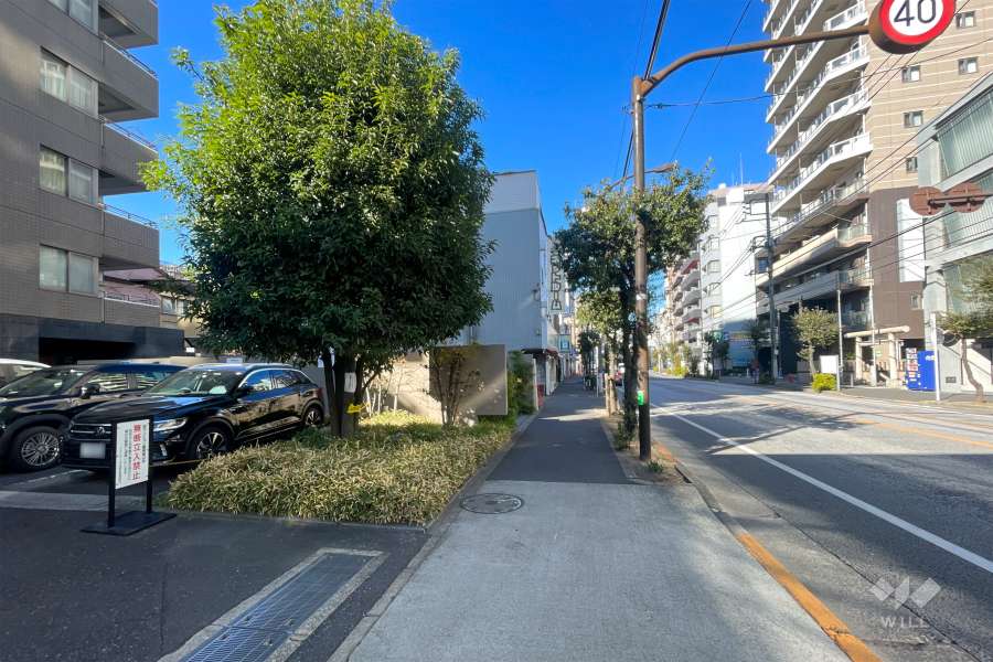 敷地北側の前面道路（東側から）