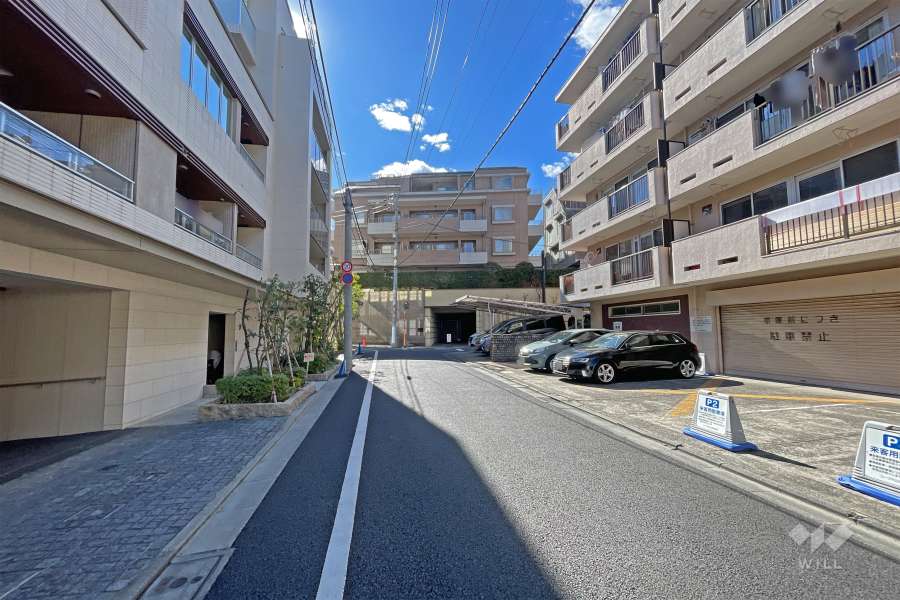 敷地の東側前面道路（北側から）