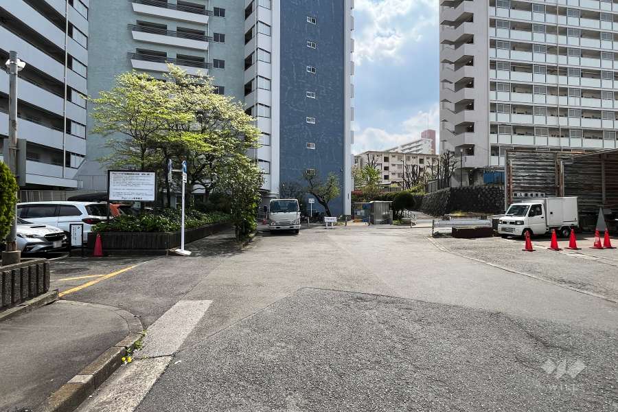 敷地の西側前面道路（北側から）