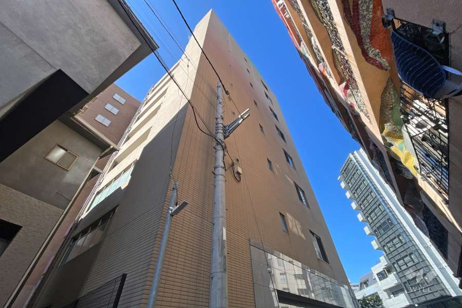 パレステュディオ四谷三丁目の外観（北東側から）