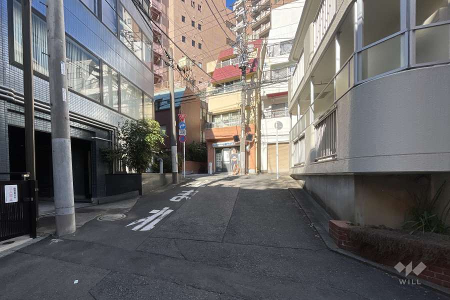 敷地の北側前面道路（東側から）