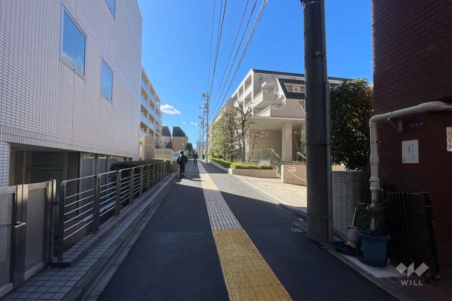 敷地の東側前面道路（北側から）