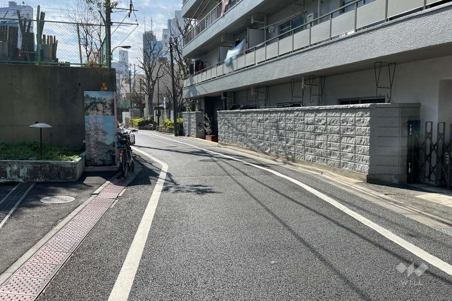 敷地の東側前面道路（北側から）