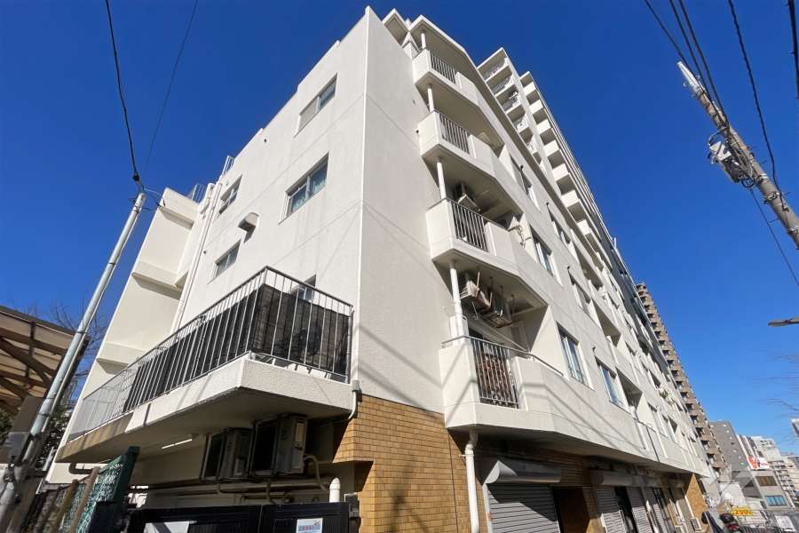 サンパークマンション高田馬場の外観（南東側から）