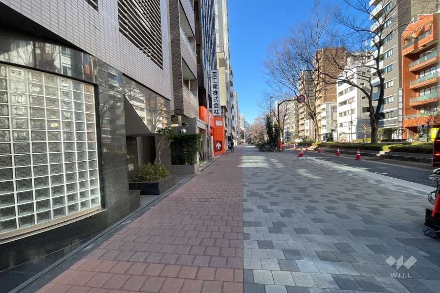 敷地の北側前面道路（東側から）