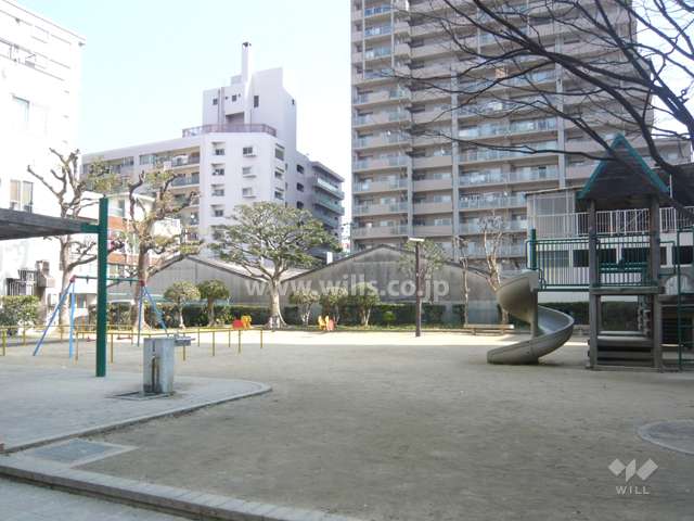 目の前に公園があります