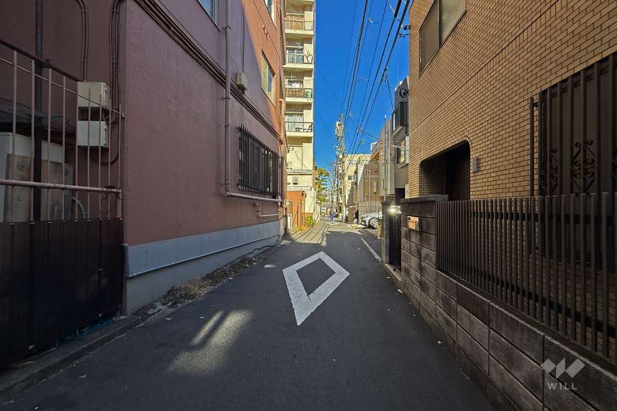 敷地東側の前面道路（南側から）