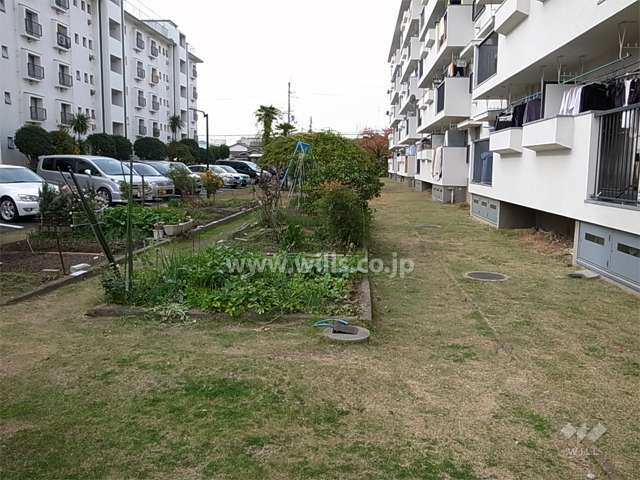 家庭菜園スペースと公園