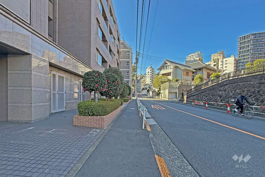 敷地の北側前面道路（東側から）