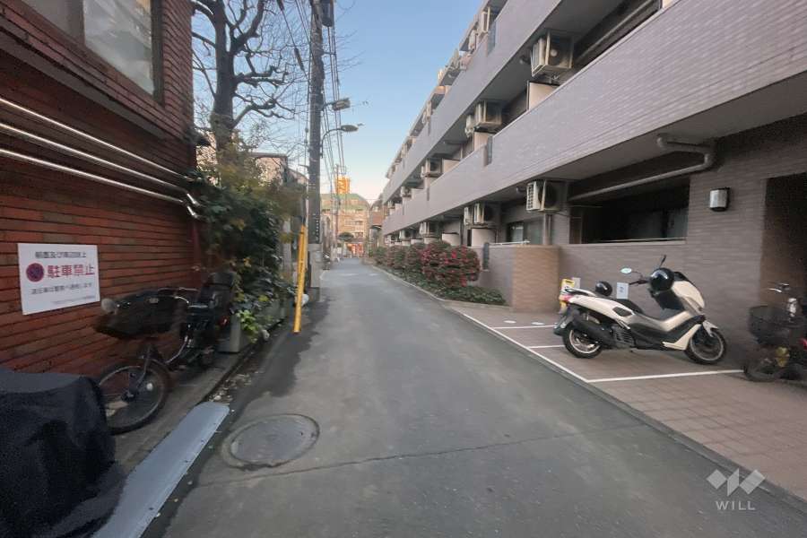 敷地の南側前面道路（東側から）