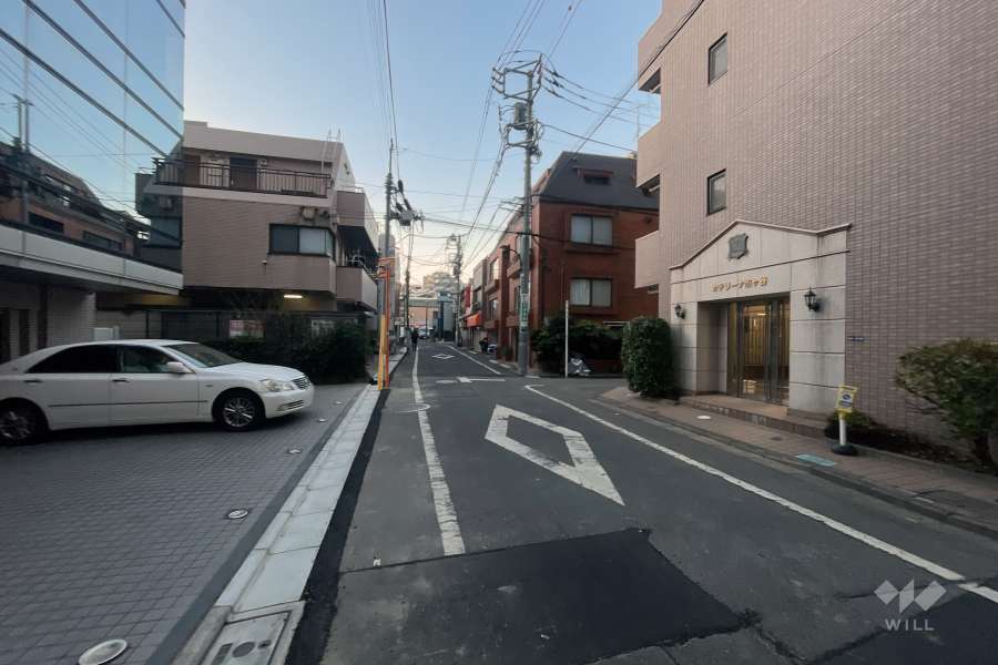 敷地の東側前面道路（北側から）