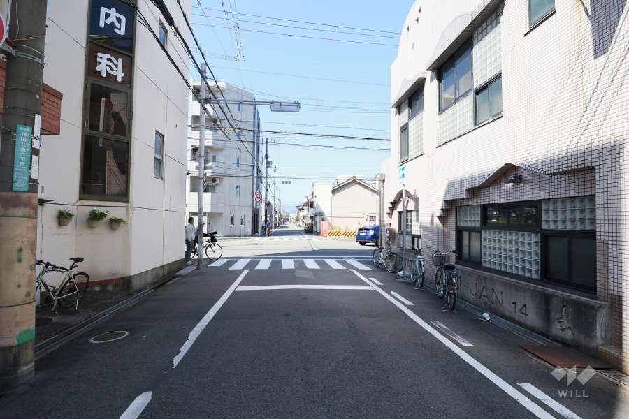 敷地南側の前面道路(東側から)