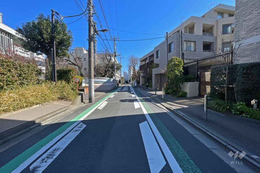 敷地北側の前面道路（西側から）