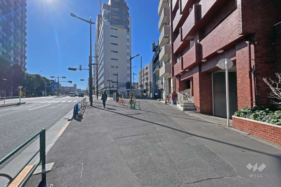 敷地の東側前面道路は都道319号線です（北側から）。