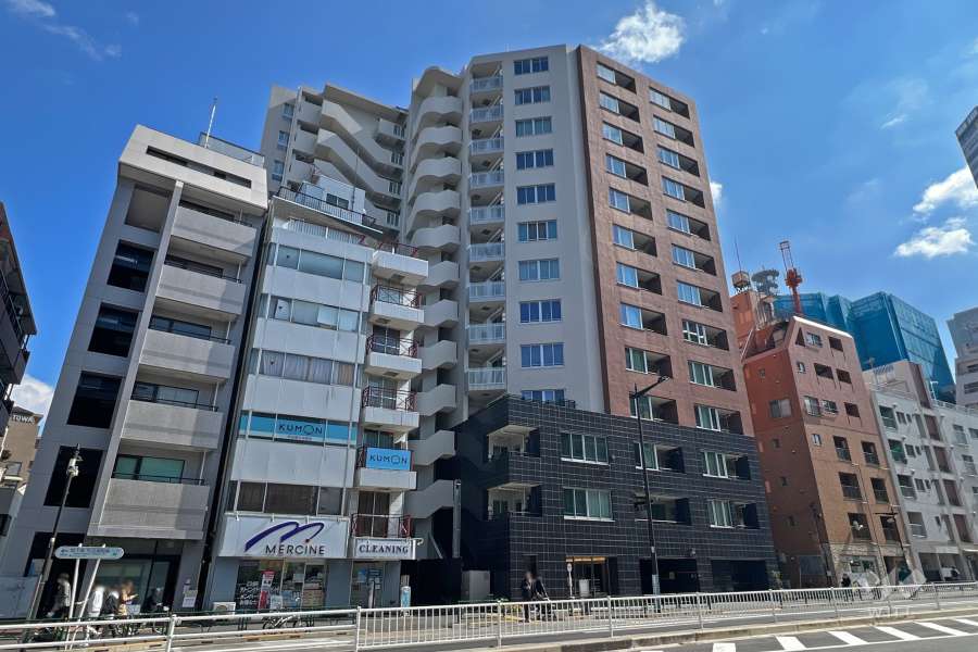 パークホームズ市谷薬王寺セントガレリアの外観（北西側から）