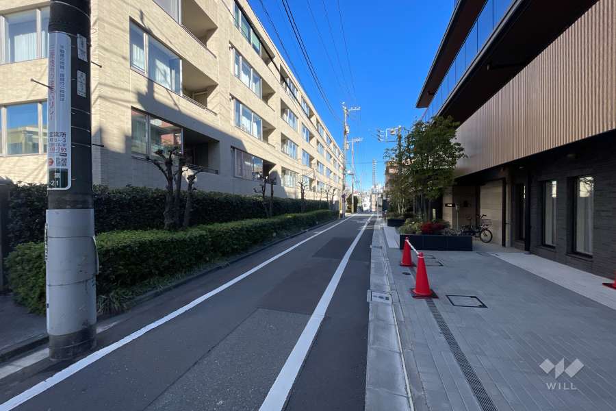 敷地の東側前面道路（南側から）