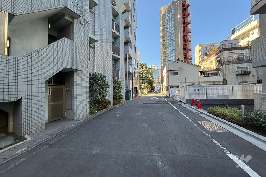 敷地の北側前面道路（東側から）