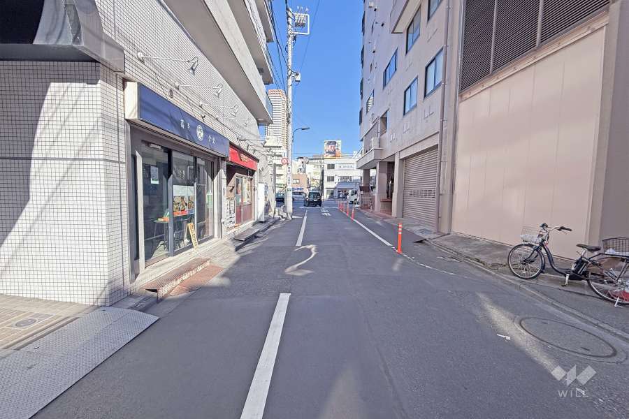 敷地東側の前面道路（南側から）