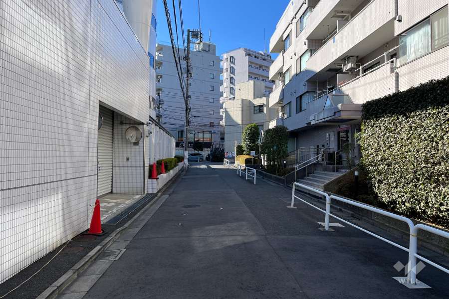 敷地の東側前面道路（北側から）