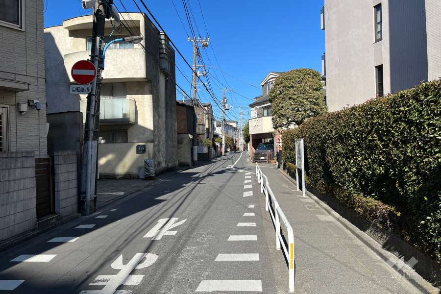 敷地の南側前面道路（東側から）