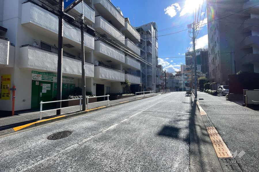 敷地の西側前面道路（北側から）
