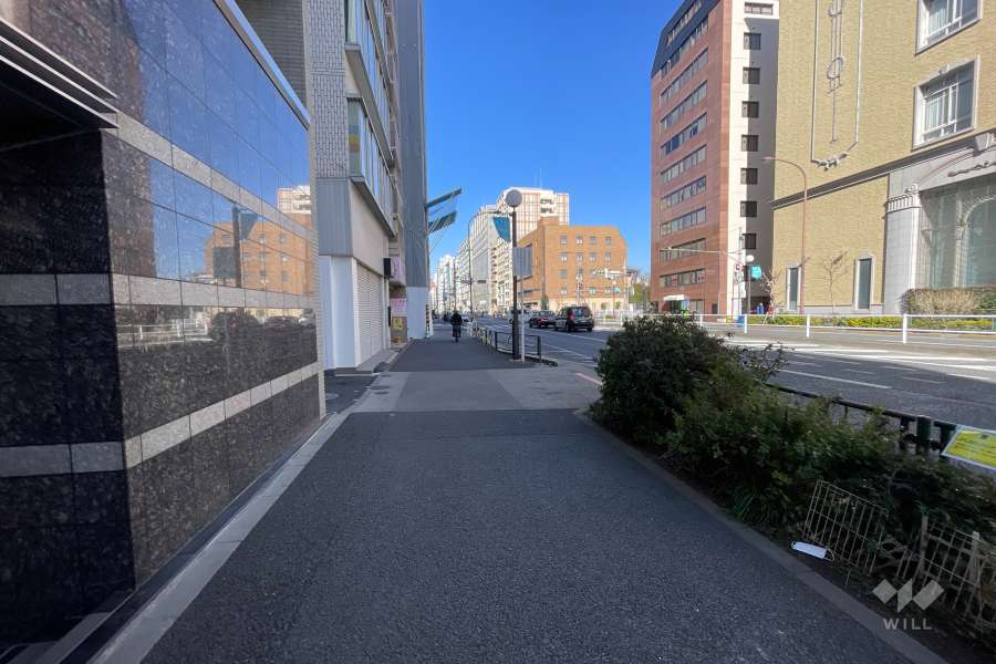 敷地の東側前面道路（南側から）