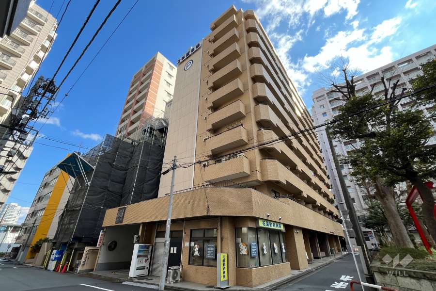 ライオンズマンション新宿東公園の外観（北西側から）