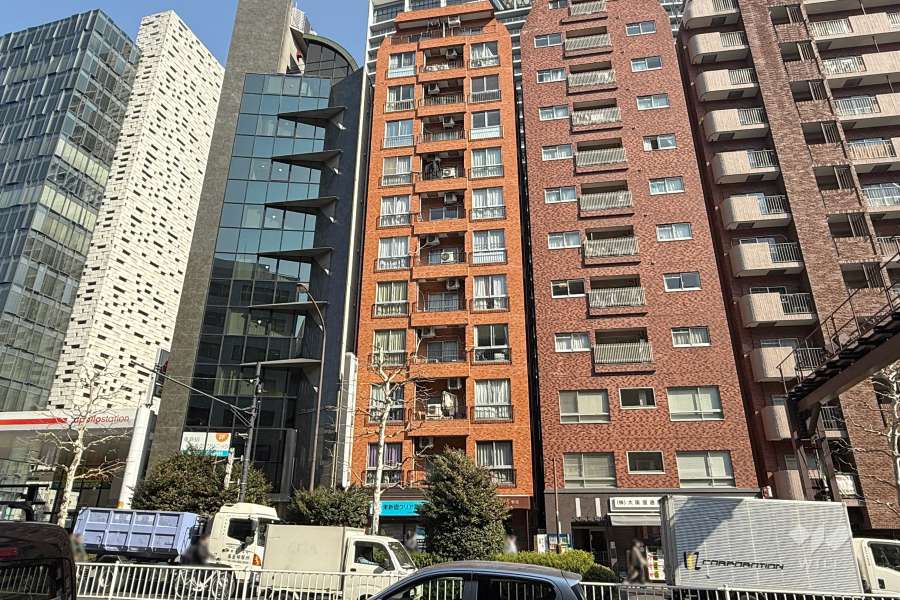 ライオンズマンション新宿の外観（南西側から）