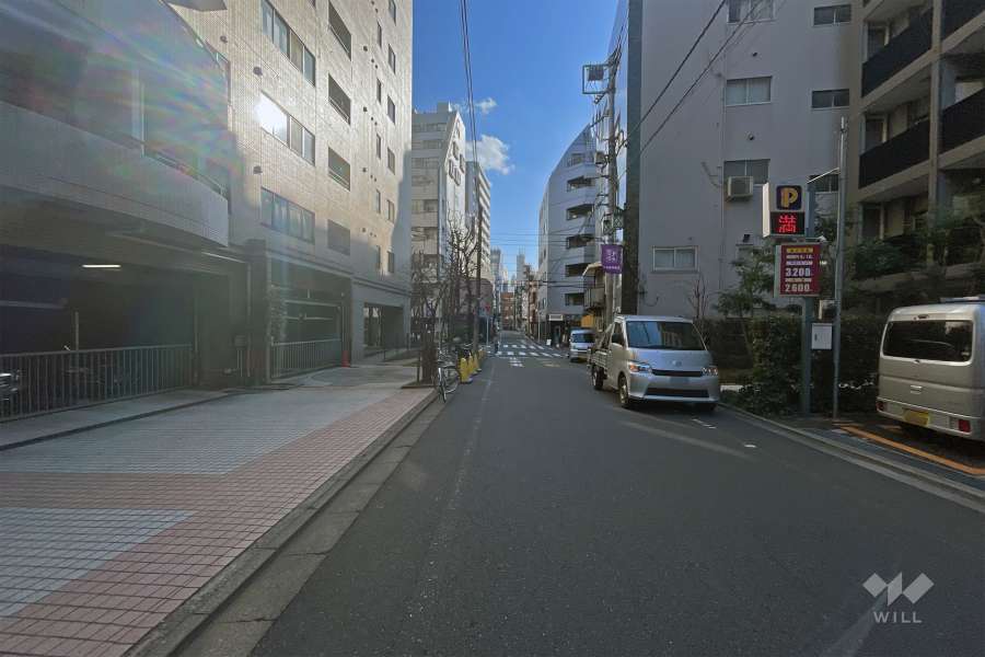 敷地の西側前面道路（北側から）