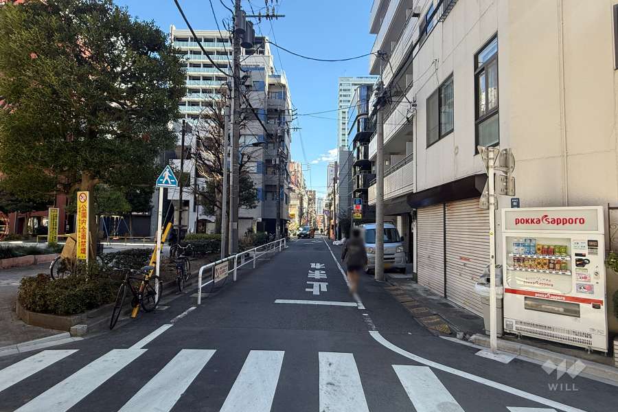 敷地北側の前面道路