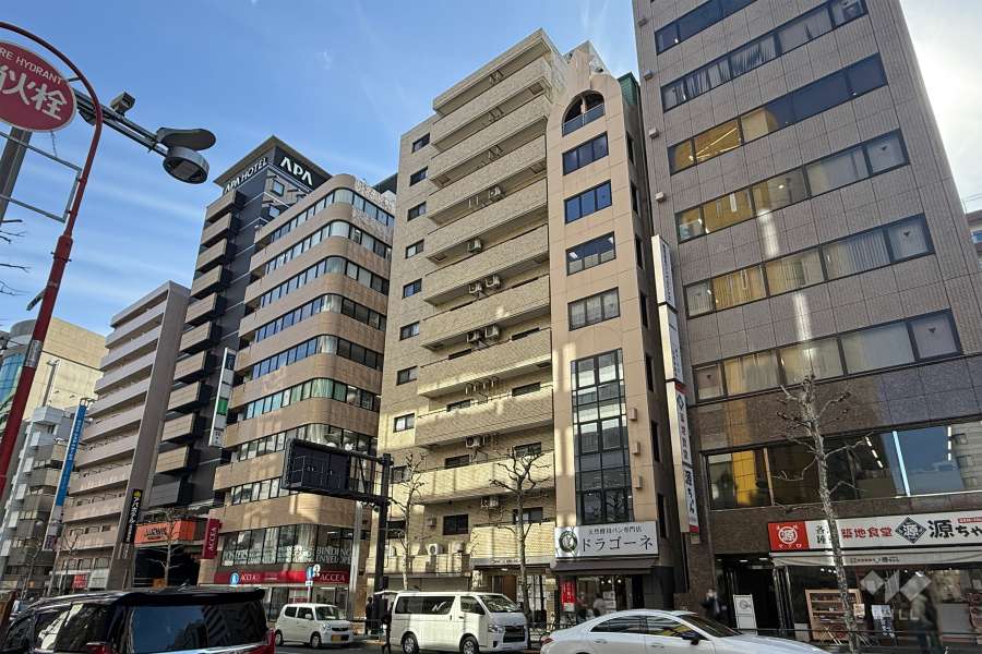 ライオンズマンション御苑前の外観（北側から）