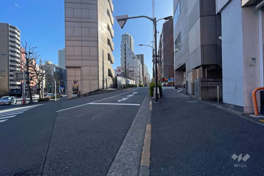 敷地の東側前面道路（北側から）