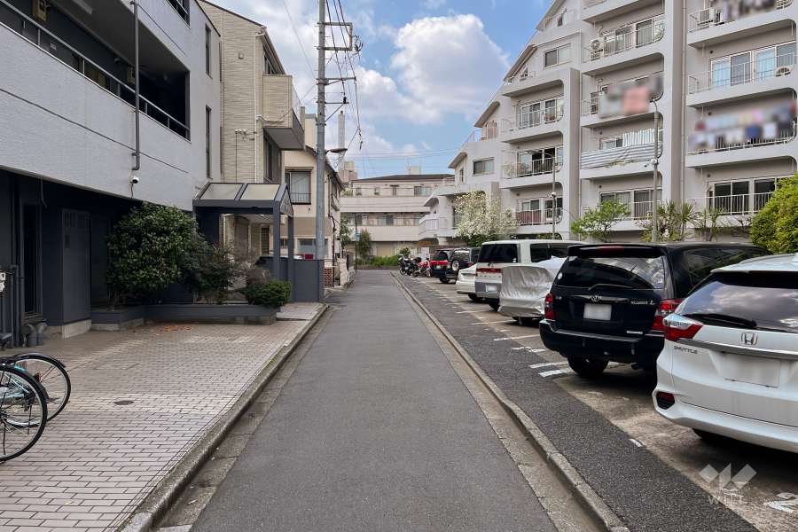 敷地南側の前面道路（東側から）