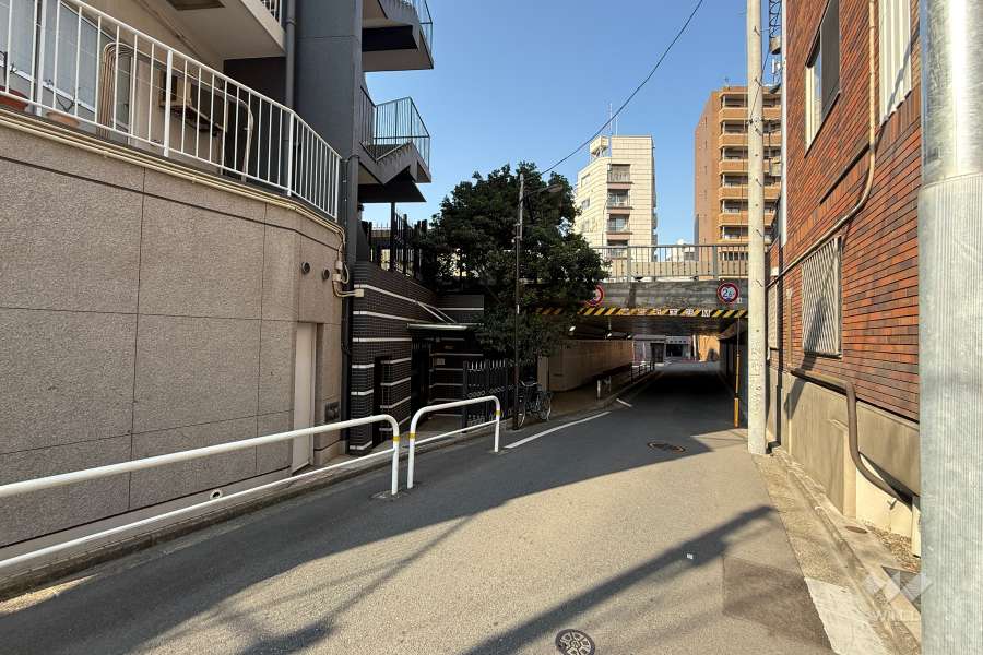 敷地東側の前面道路（南側から）