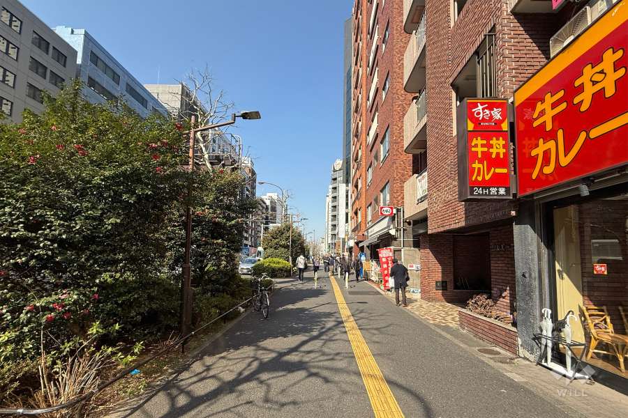 敷地西側の前面道路　