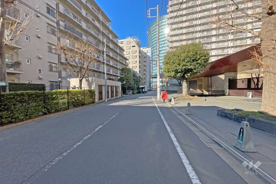 敷地の東側前面道路（南側から）