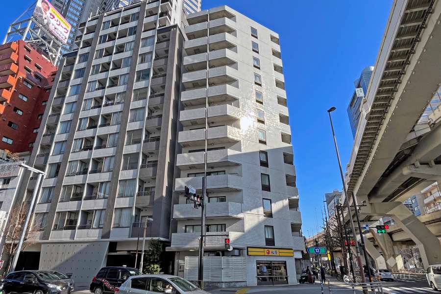 陽輪台西新宿ビルの外観（南側から）