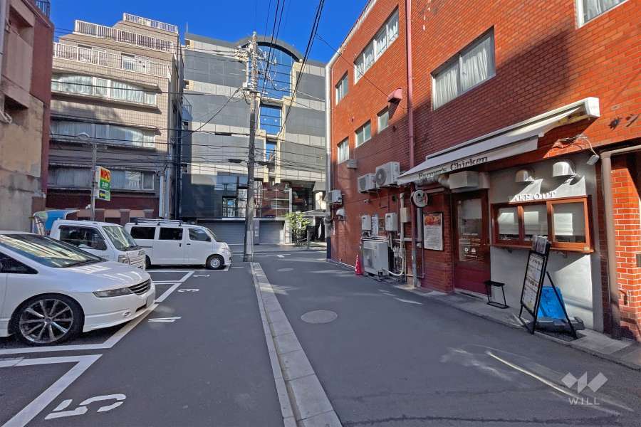 敷地の南側前面道路（東側から）