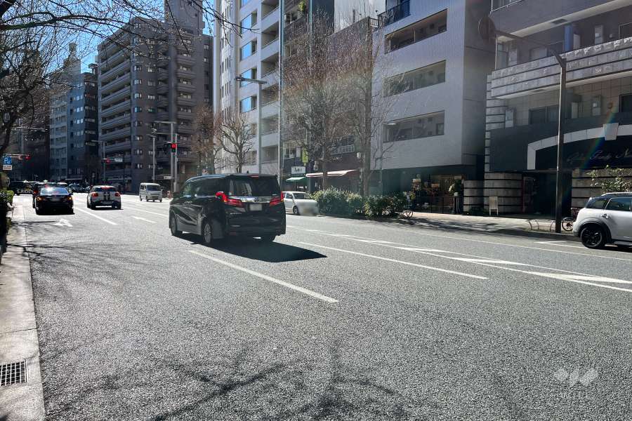 敷地の東側前面道路（北側から）