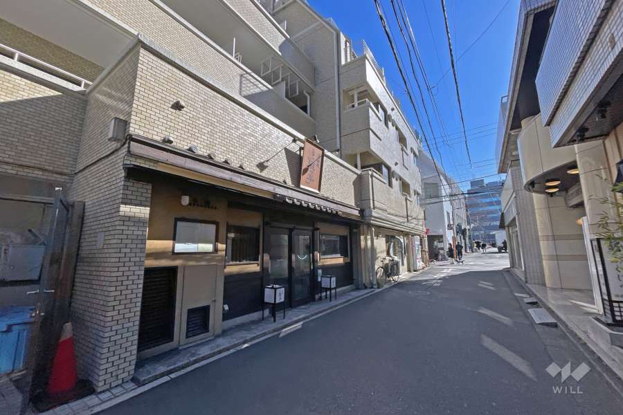 敷地の南側前面道路（西側から）