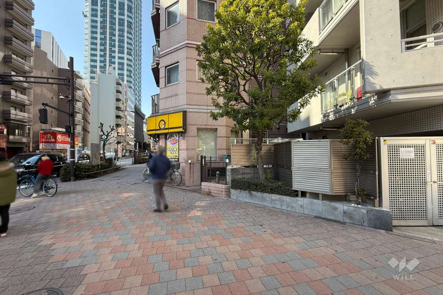 敷地の南側前面道路（東側から）