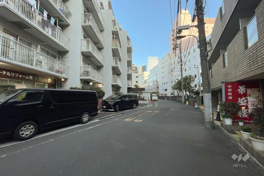 敷地の東側前面道路（南側から）